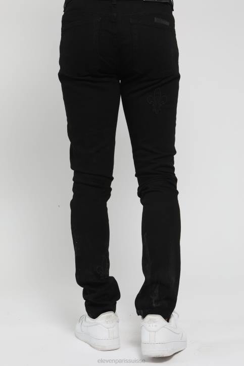 Eleven Paris jean peint Elvis Wash Hommes F6Z2111 vêtements